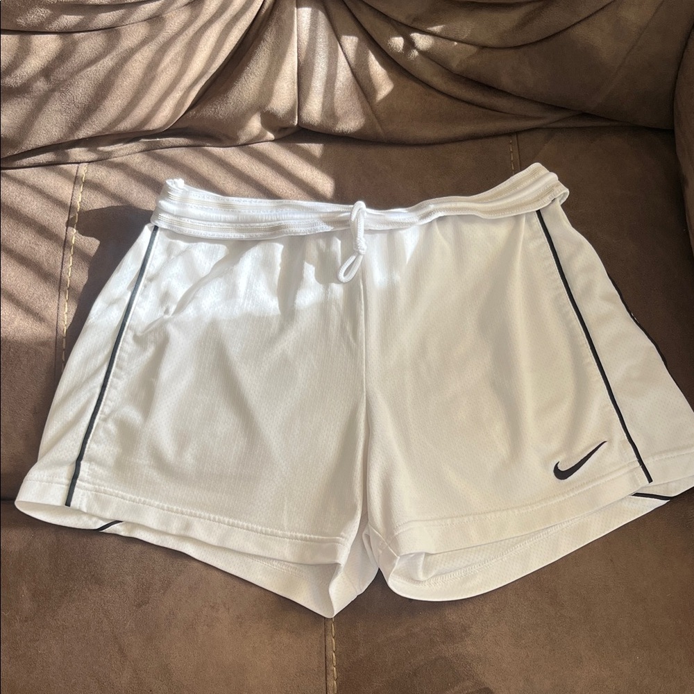 Nike Women's White Shorts with Black Trim